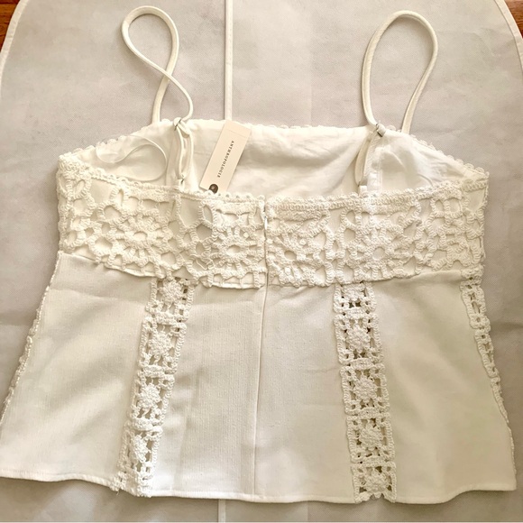 Anthropologie BLITHE Linen Blend Crochet Tank size XL  MSRP $98.00 - Picture 5 of 7